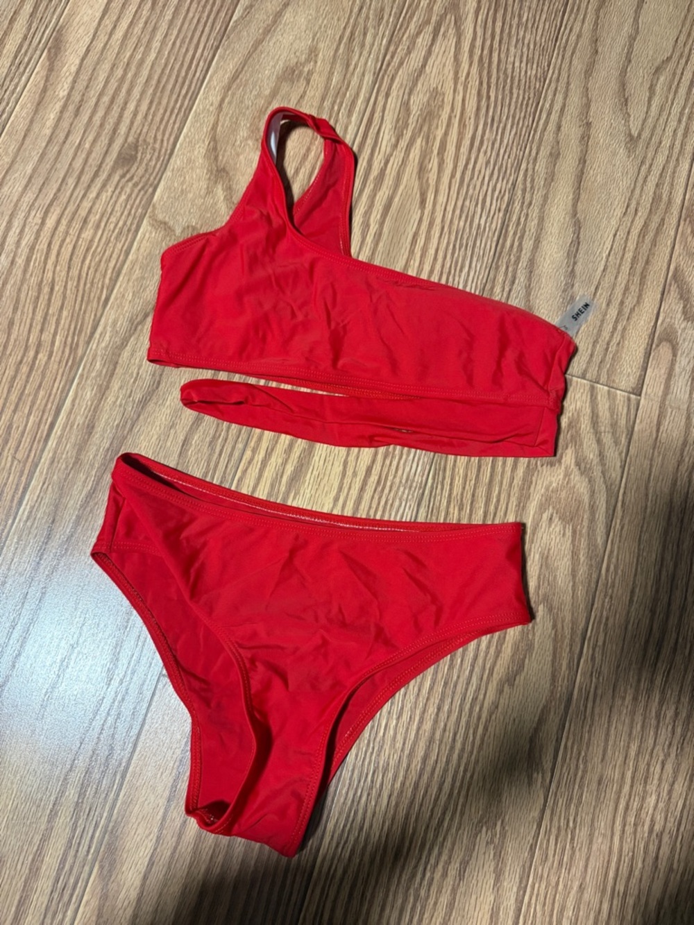 SHEIN One-Shoulder Red Bikini Set